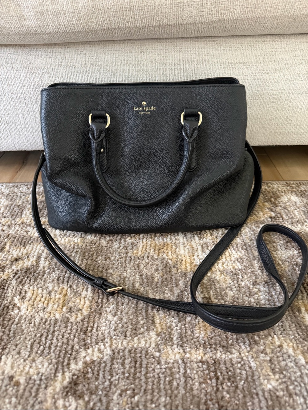 Kate Spade black leather handbag